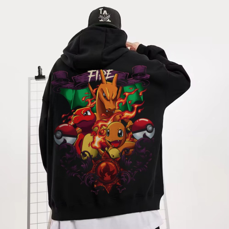 Y2K Winter Clothing - Sudadera con capucha negra de gran