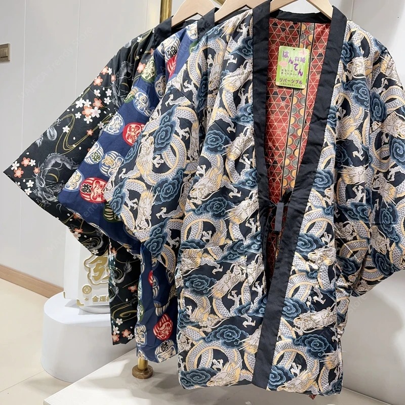 Traditional Winter Japanese Clothing - Abrigos Hanten de invierno para Hombre