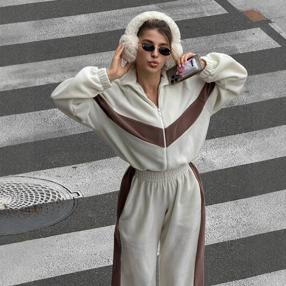 Two Piece Sets Pant Set Tracks - Y2K Winter Clothing reseña y precio