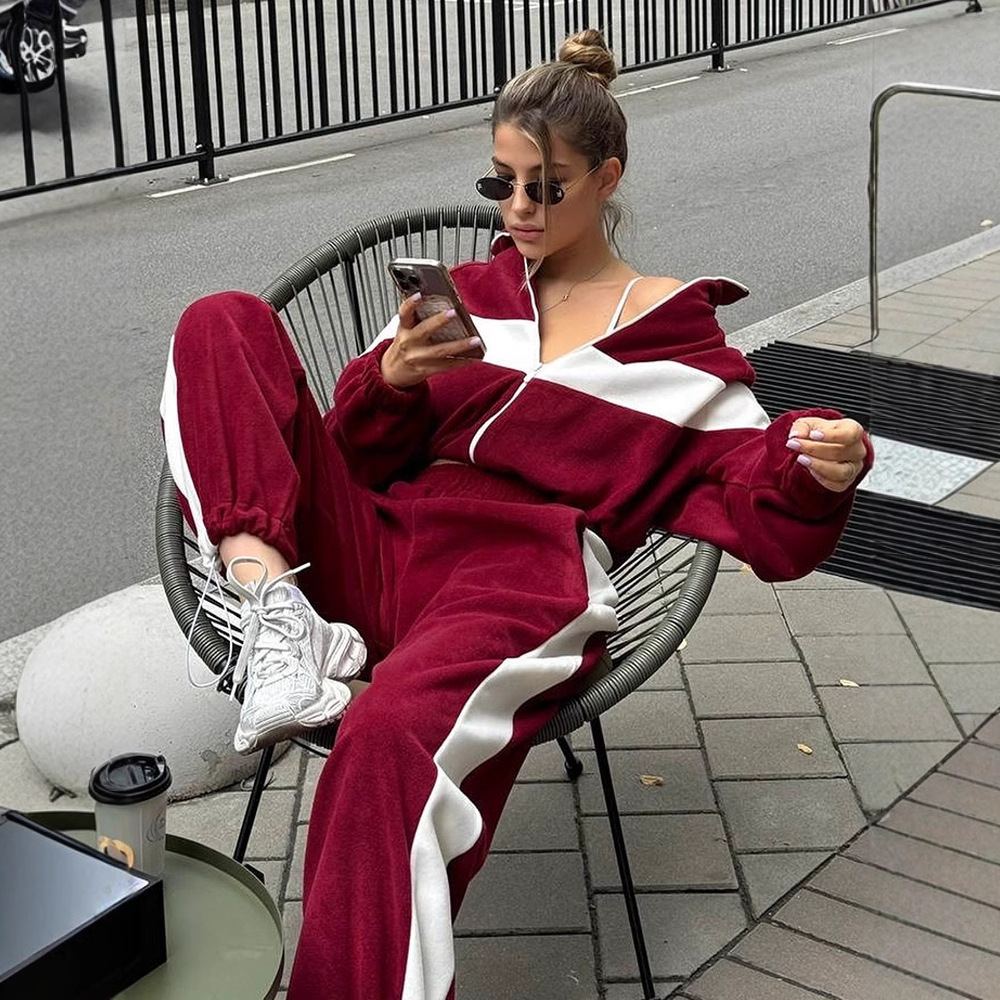 Two Piece Sets Pant Set Tracks - Y2K Winter Clothing reseña y precio