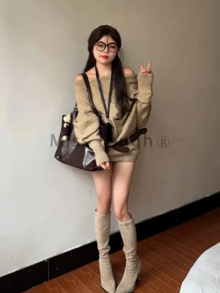 Autumn Winter Korean Knit Outf - Y2K Winter Clothing reseña y precio